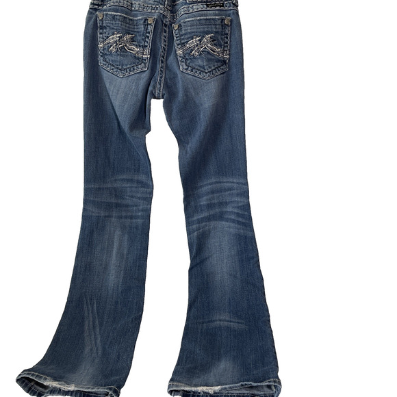 Miss Me Embroidered Bejeweled Skinny Distressed Y2K Jeans 27 - Picture 1 of 7